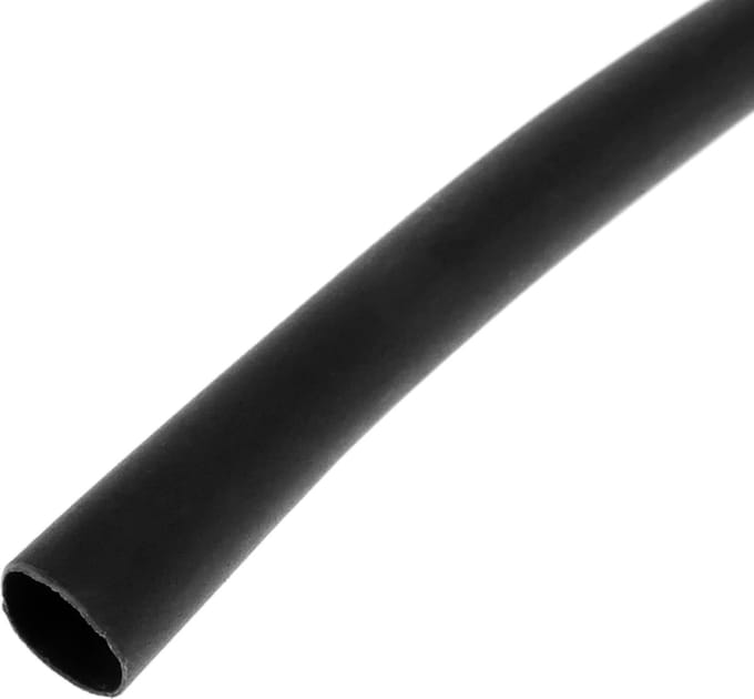 BeMatik - Zwarte krimpkous van 6,4 mm in een spoel van 3 m