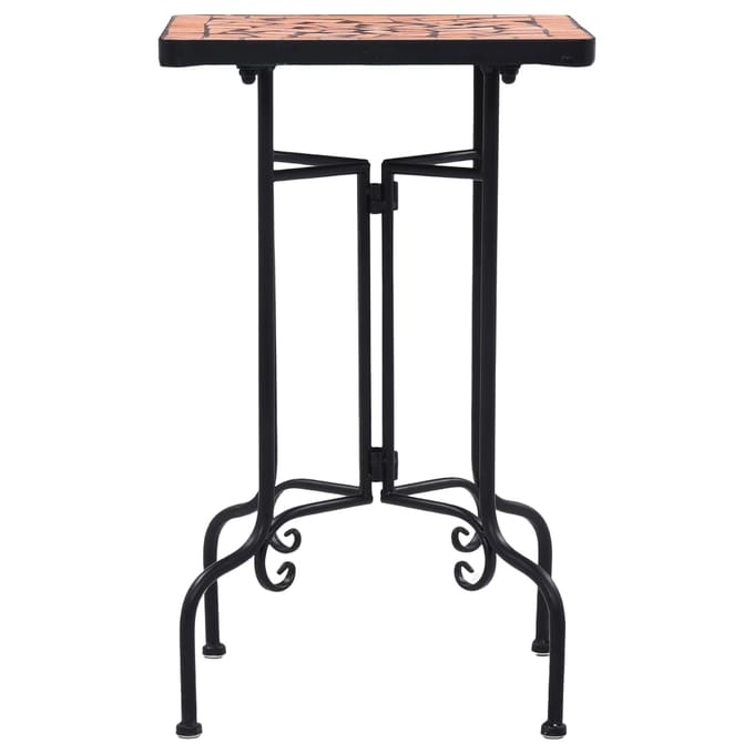 vidaXL - Bijzettafel - mozaïek - keramiek - terracottakleurig