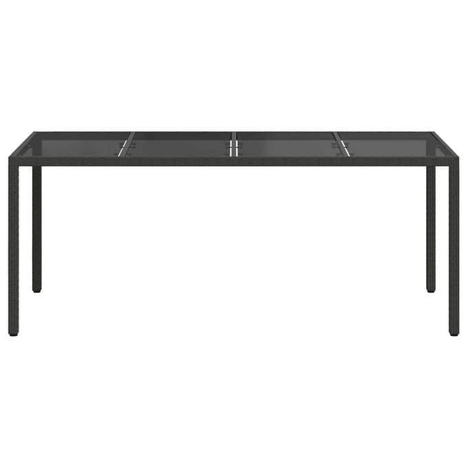 vidaXL Tuin Tafel Zwart 190 x 90 x 75 cm poly rattan