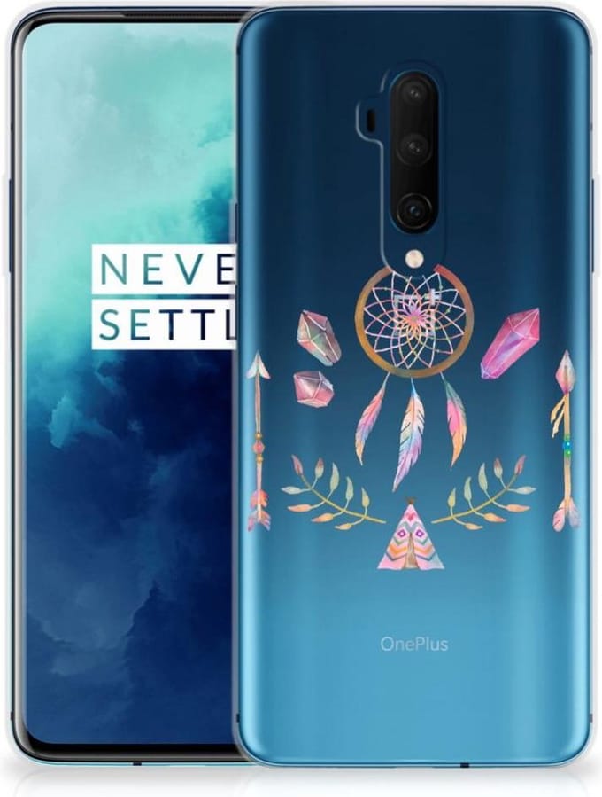 OnePlus 7T Pro Telefoonhoesje met Naam Boho Dreamcatcher