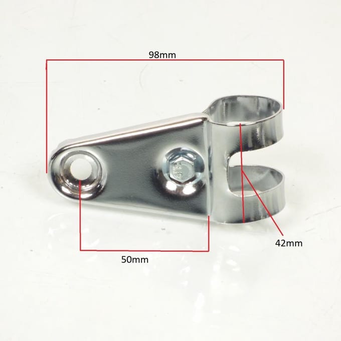 Patte de phare fixation d'optique avant pour mobylette MBK 51 chrome Ø28mm Neuf