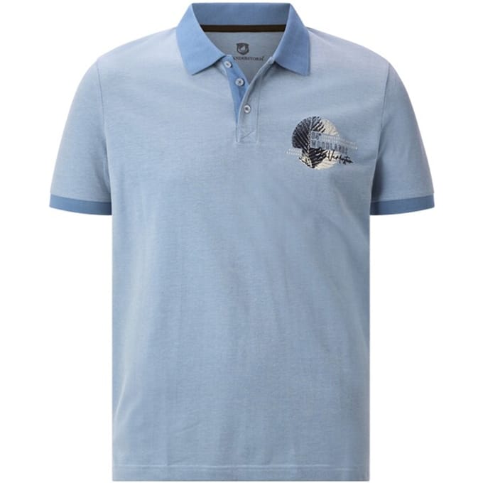 Jan Vanderstorm herren Poloshirt - 56/58 - lichtblauw - Plus Size