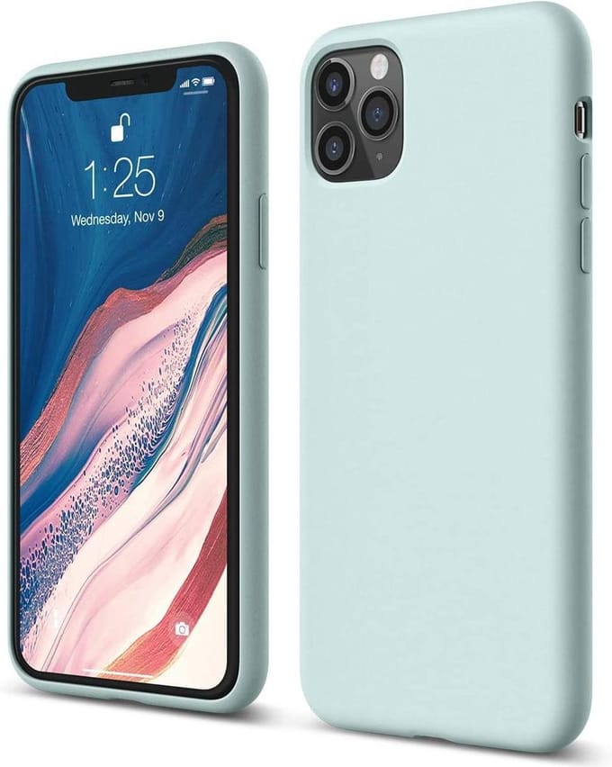 Liquid Silicone Hoesje Rubber Geschikt voor Apple iPhone 12 Pro Max - Premium Silicone baby mint