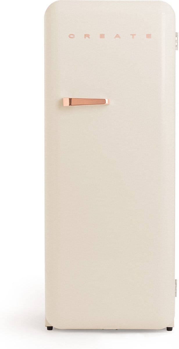 CREATE - Koelkast in retrostijl - Gebroken wit - Handvat Roségoud - FRIDGE RETRO 281L