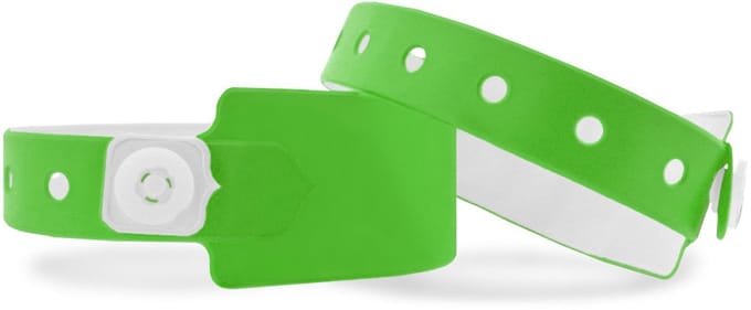 CombiCraft blanco vinyl polsbandjes licht groen 250 x 26 mm - 100 stuks