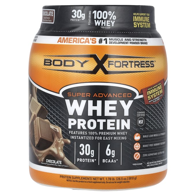 Body Fortress, Super Advanced Whey Protein, Chocolade, 1,78 lb (810 g)