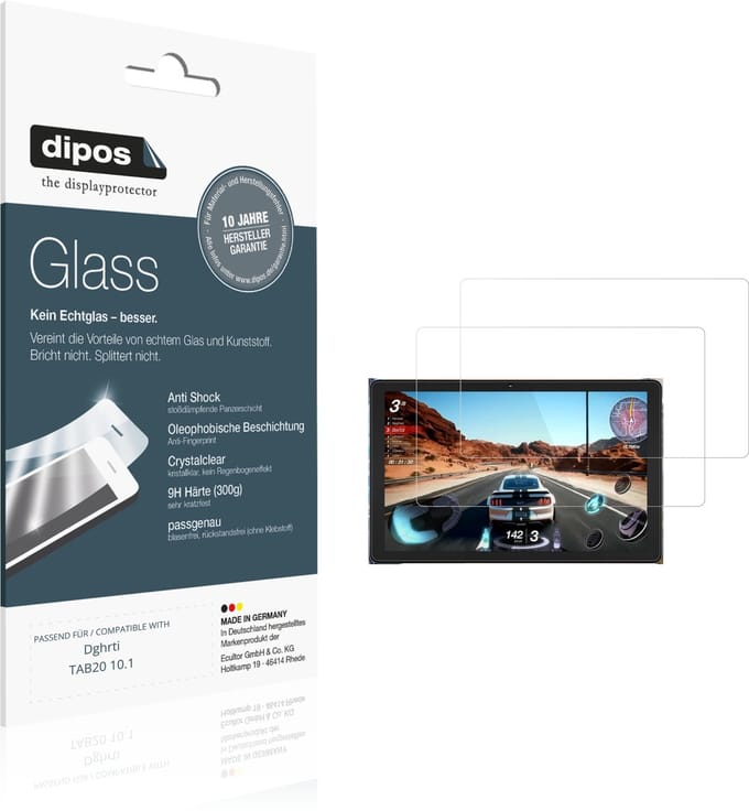 dipos – 2x Pantserfolie geschikt voor Dghrti TAB20 10.1 | 9H Screenprotector