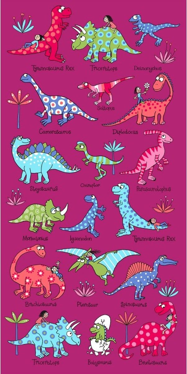 roze Dino's kinder handdoek / strandlaken - Tyrrell Katz