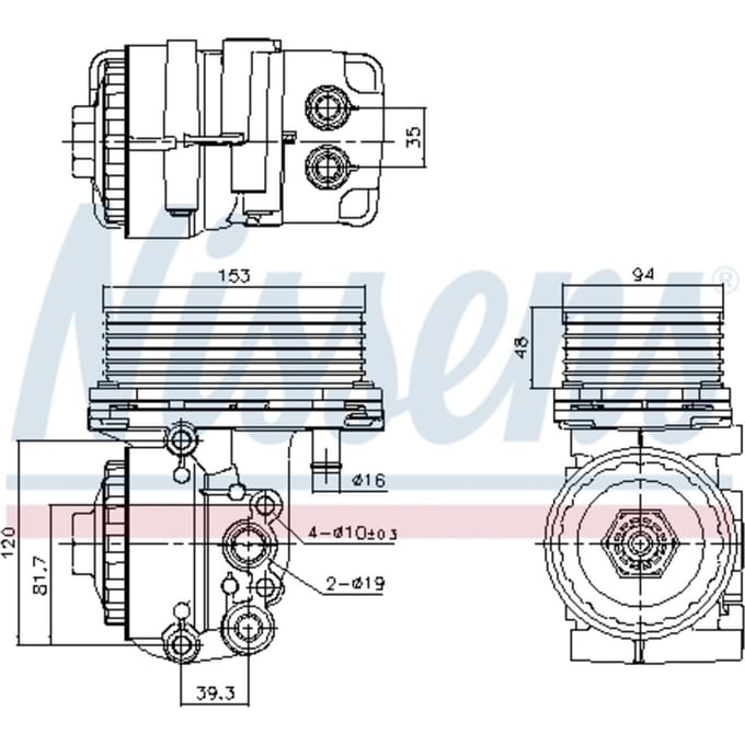 Olie radiator, motorolie NISSENS 91327