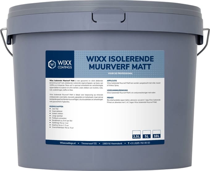 Wixx Isolerende Muurverf Matt - 5L - Wit