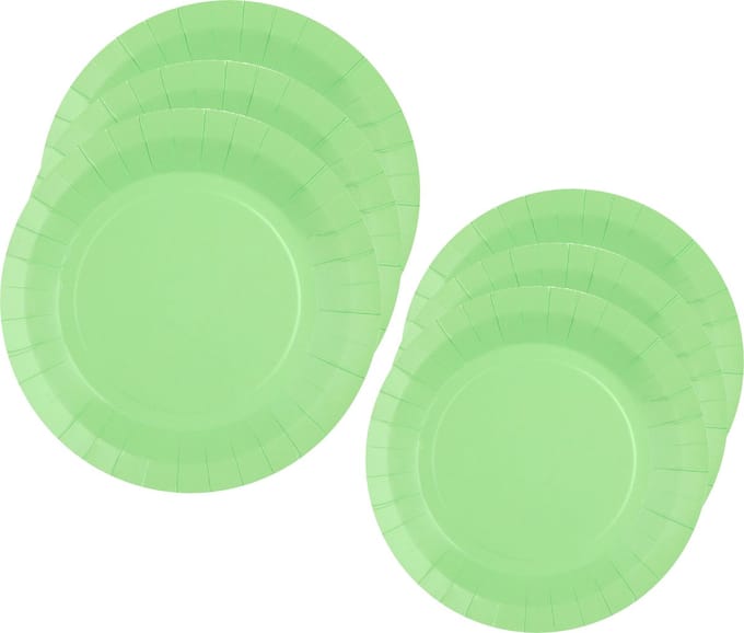 Santex Feest/verjaardag borden set - 20x stuks - licht groen - 17 cm en 22 cm