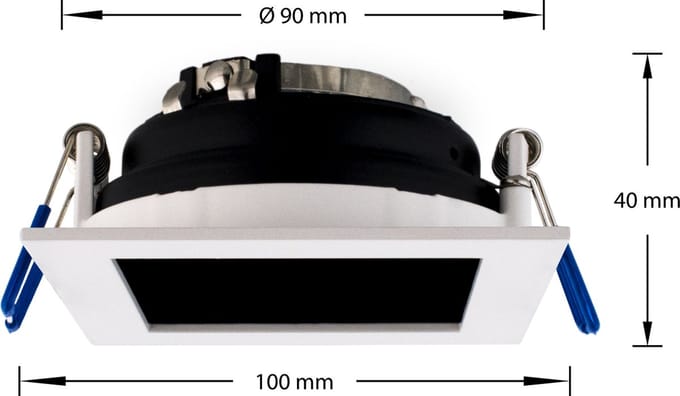 LED Line - OP=OP LED line® downlight aluminium square adjustable black/white OLTIBO
