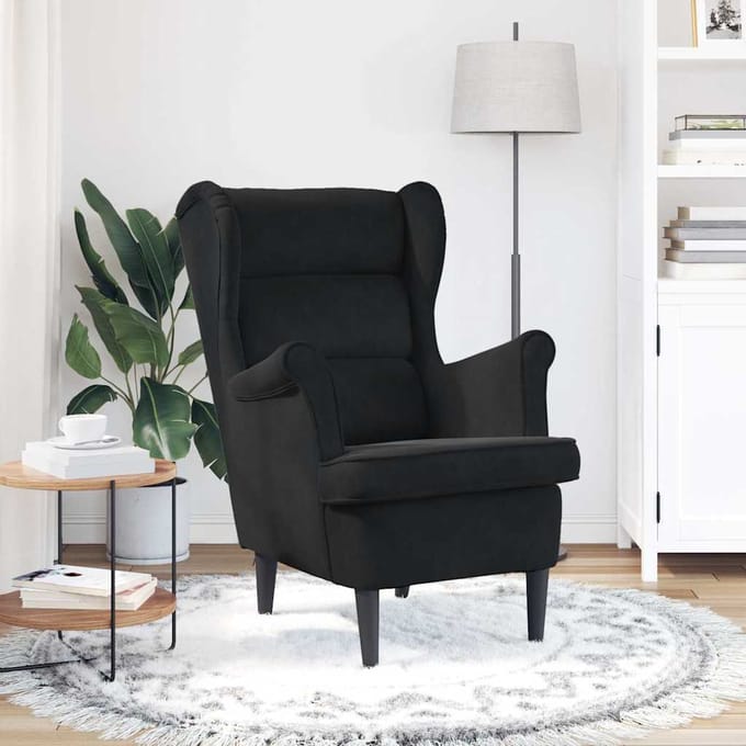 vidaXL Fauteuil fluweel zwart