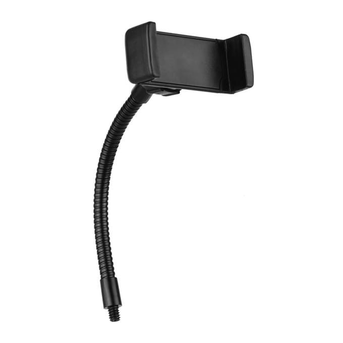Opvouwbare telefoonklemhouder met 1/4 schroefbevestiging voor LED-ringlicht smartphone-montage zwart