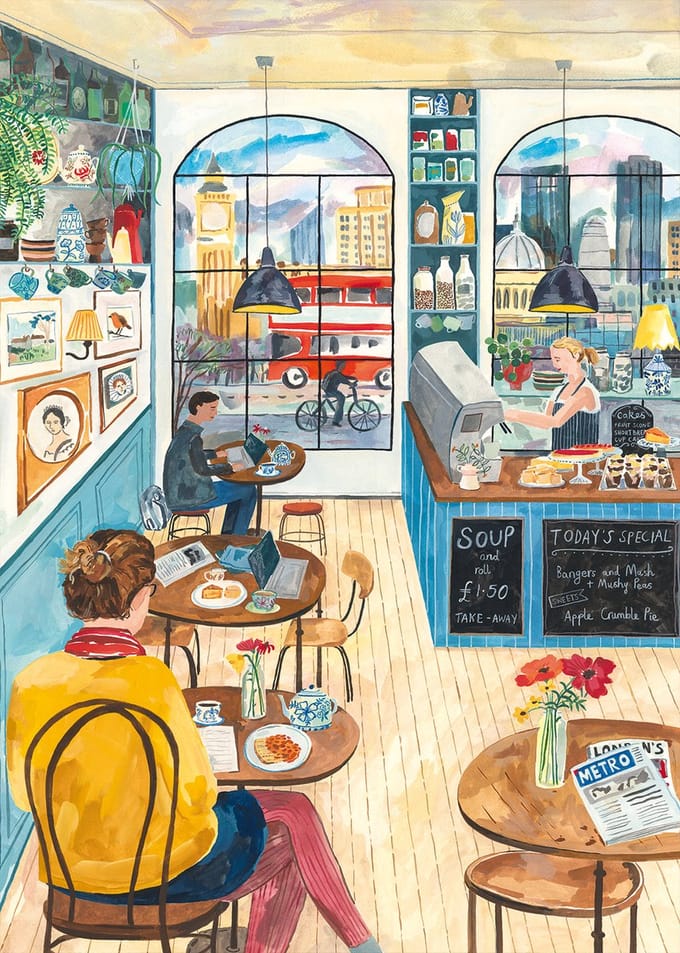 Pieces & Peace legpuzzel London Cafe - 2000 stukjes puzzelplezier.