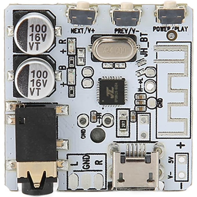 Bluetooth 5.0 Audio Ontvanger Board Draadloze Stereo Muziek Versterker Module voor MP3 SpelerWit wit