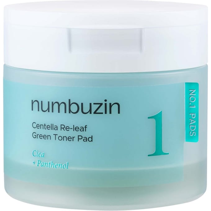 Numbuzin, #1 Centella Releaf Green Toner Pad, 70 sheets, 190ml (6.42fl oz) white