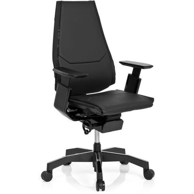 GENIDIA BLACK | Leder - High end bureaustoel Zwart
