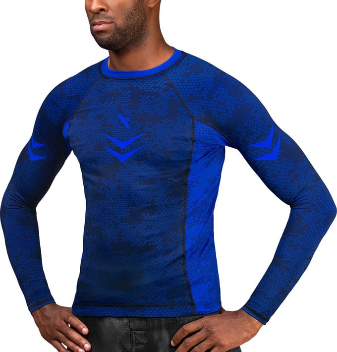 Hayabusa Arrow Ranked Long Sleeve Rashguard - Blauw - maat L