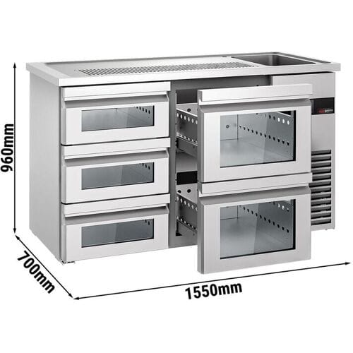 GGM Gastro Bierkoeling PREMIUM - 1550x700mm - 5 laden zilver