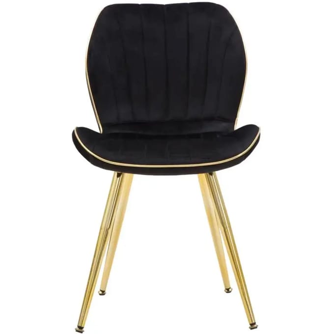 Stoel Paris Chair Space Black/gold Set 2 Pz 46×58×77 cm