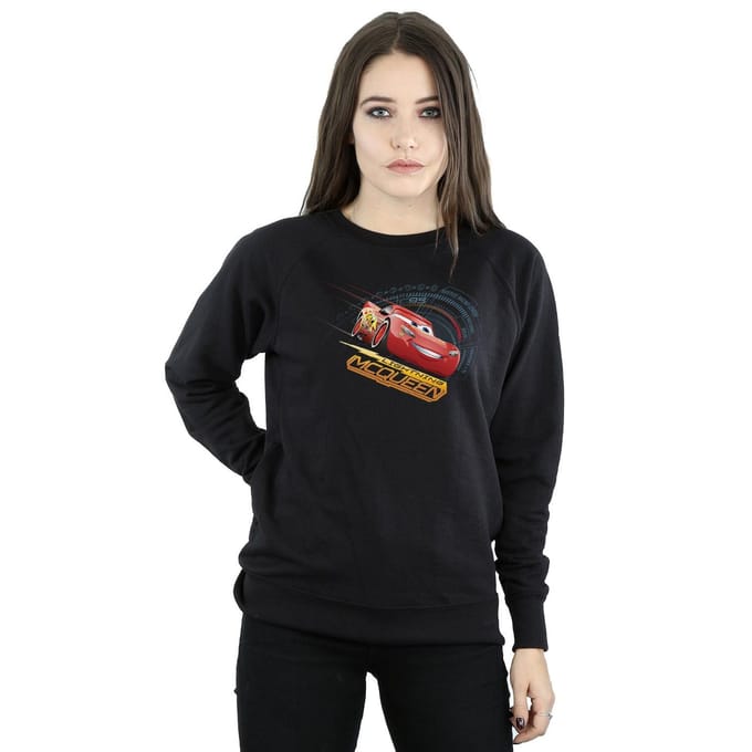 Disney Dames/Dames Cars Bliksem McQueen Sweatshirt (Zwart)