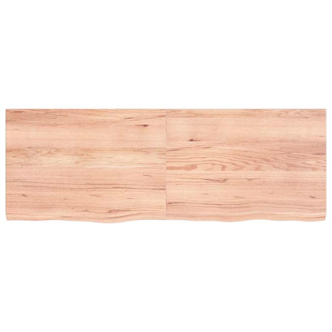 vidaXL - Wandschap - 140x50x(2-4)cm - behandeld - massief - eikenhout - lichtbruin