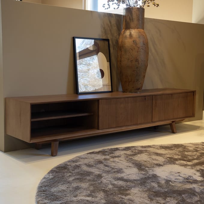 DÉJA Living Tv-meubel Melide - Donkerbruin Eiken - 200x40x45cm