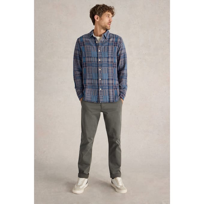 White Stuff Patchwork Check Shirt Grey Multi Größe: S | Casual hemden Outlet | Herren | Grau