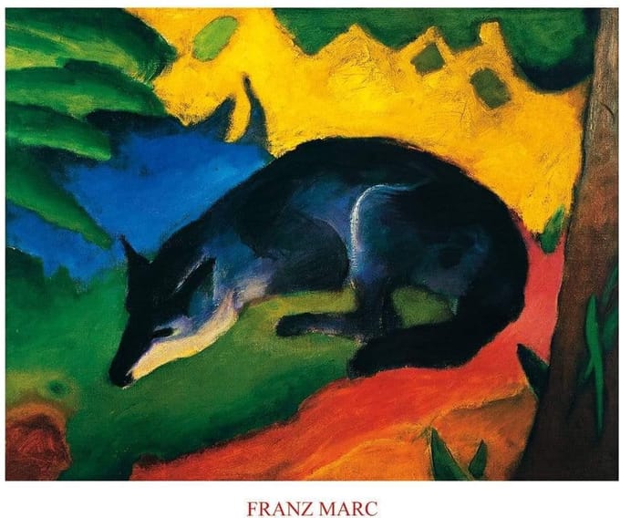 Kunstdruk Franz Marc - Fuchs 80x60cm