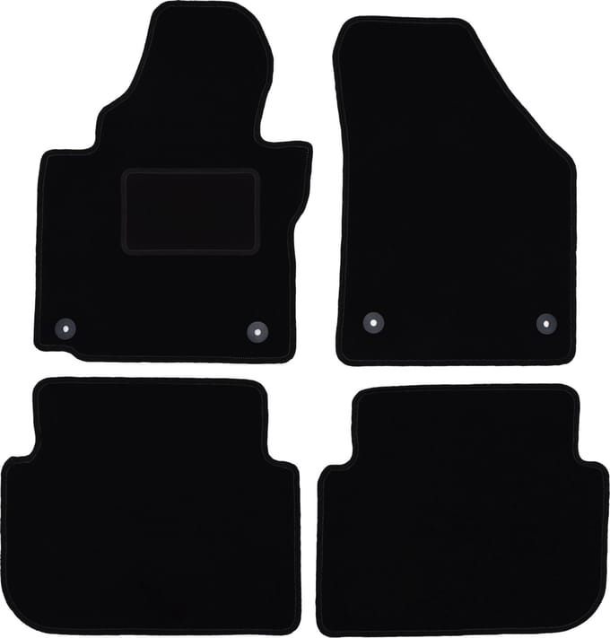 Zwarte velours vloermatten voor: Volkswagen Touran I 2FL minivan (2010-)