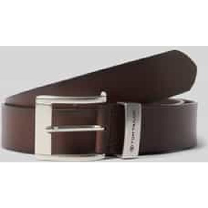 Tom Tailor - TTTOM leren riem met vierkante gesp - Maat 95 - brown uni