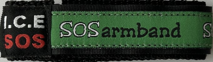 ICE SOS armband groen MEDIUM (van 9 tot 12 jaar)