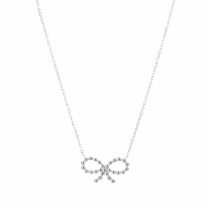 Bijoutheek Collier Strikje Dots Zilver