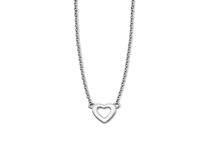Ketting Hartje Open Zilver XN001S 42-45cm