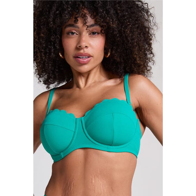 Hunkemöller Voorgevormde beugel bikinitop Scallop Cup E + Groen