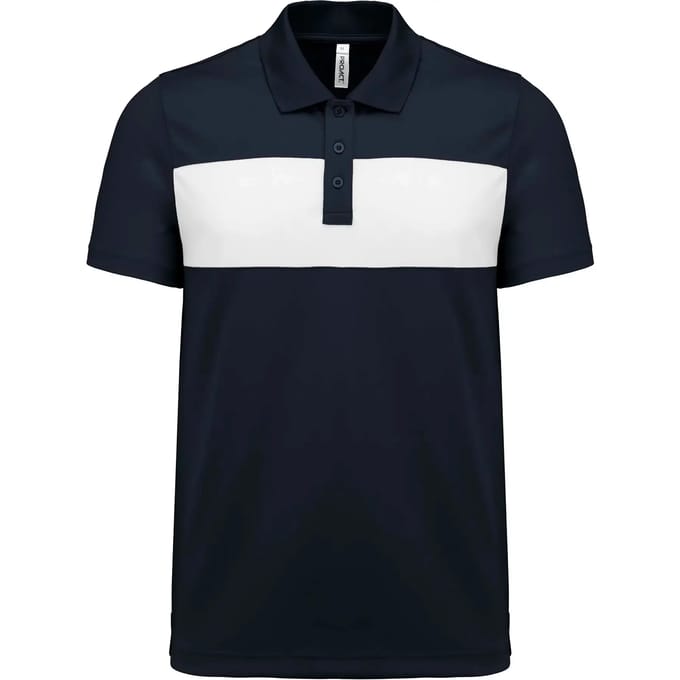Herenpolo met korte mouwen 'Proact' Sporty Navy/White - L
