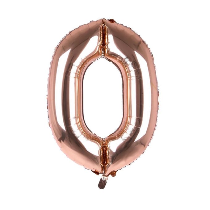 Cijfer Ballon '0'  Rosé (100CM)