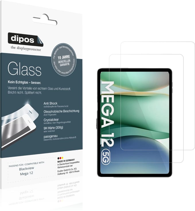 dipos – 2x Pantserfolie geschikt voor Blackview Mega 12 | 9H Screenprotector