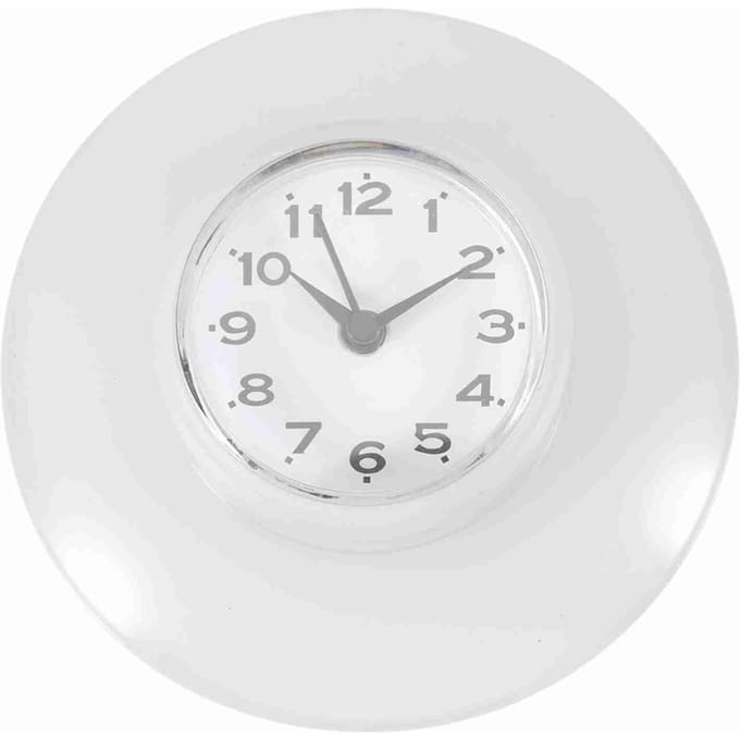 Badkamer Keuken Spiegel Zuignap Wandklok Douche Waterdicht Quartz Klokken Decoratie Wit wit