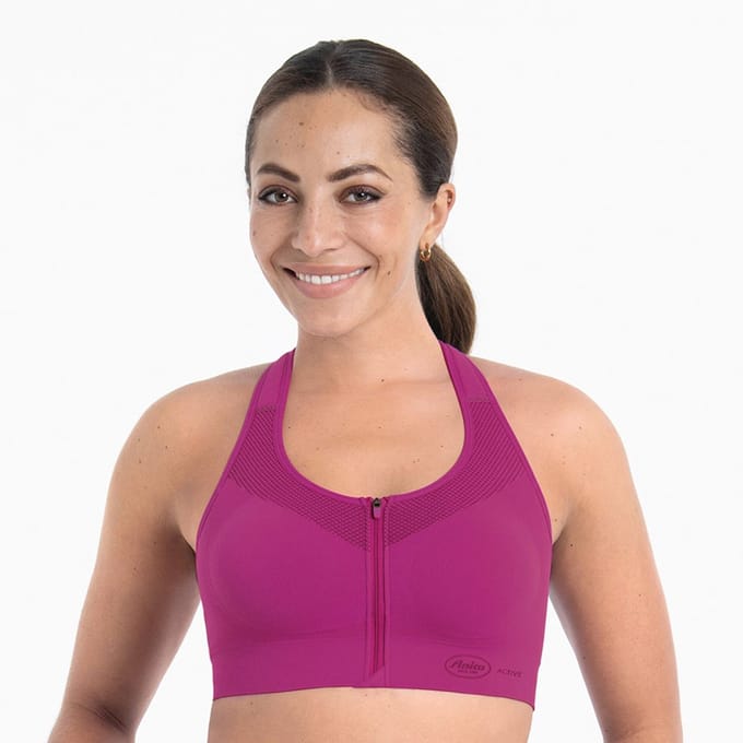 Anita - Active Sport Top EasyMove Zip - Candy Pink -