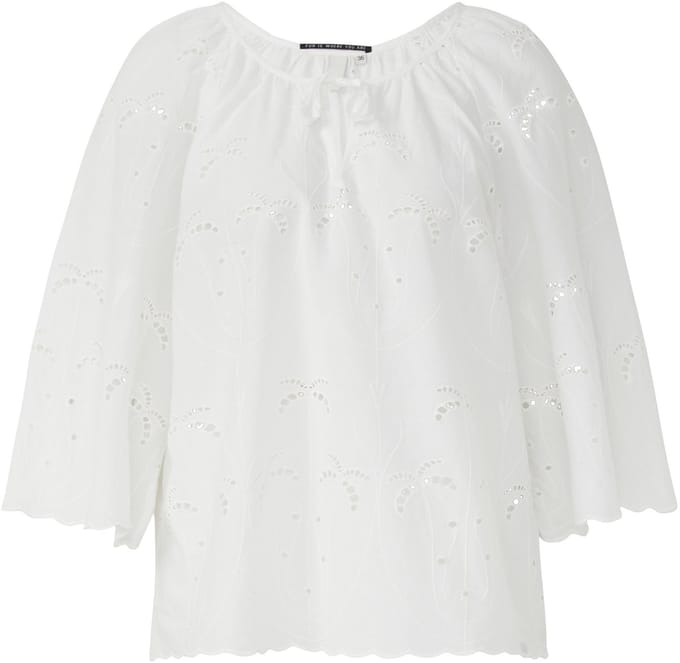 Blouse met Engelse borduur voor dames QS