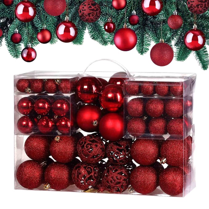 Casaria Kerstballen 100 Stuks - Mat Glanzend - Ø 3 6 cm Rood