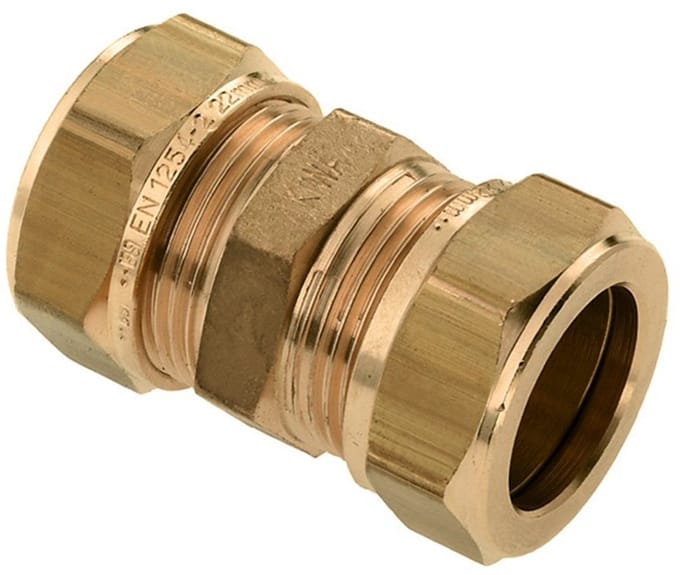 Bonfix messing knelfitting 22mm recht FF