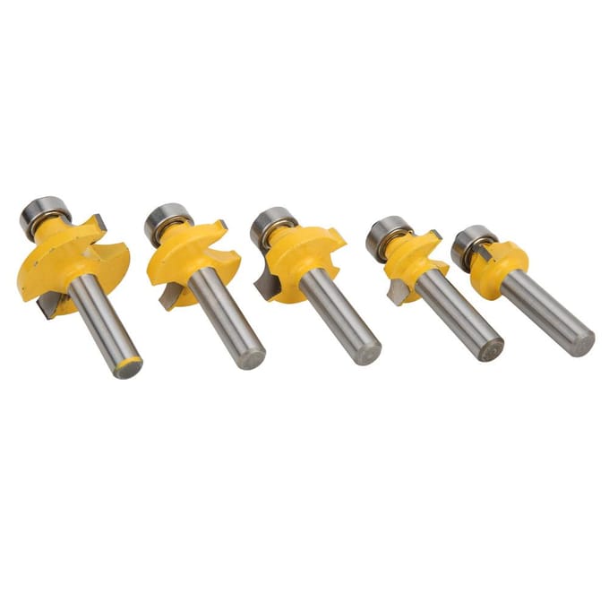5 Pcs Router Bit 8mm Shank Surface Painted Alloy Round R Corner Trimming Router Bit