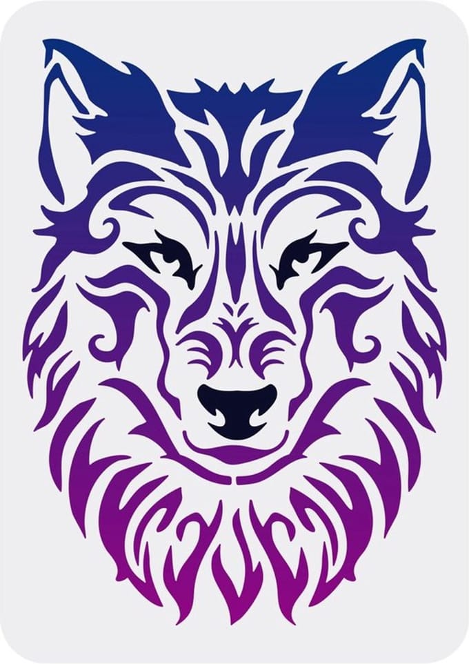 Dailygoody - Wolf Stencil - Schilderij Stencil - Herbruikbaar en