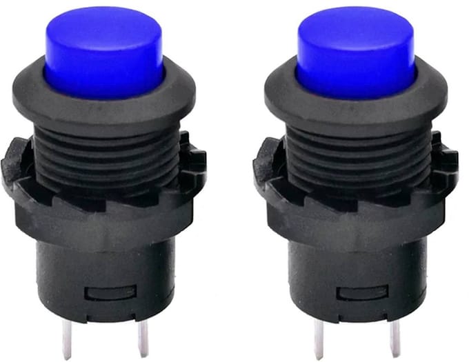 2x Ronde Drukknop 12mm Rood Non-Momentary Schakelaar voor Doe Het Zelf