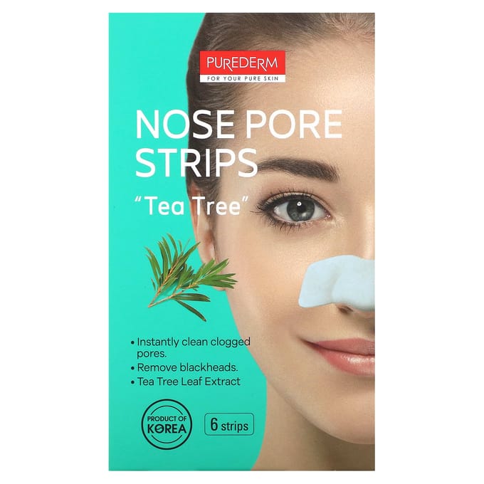 Neusporiestrips, Tea Tree, 6 Strips blue