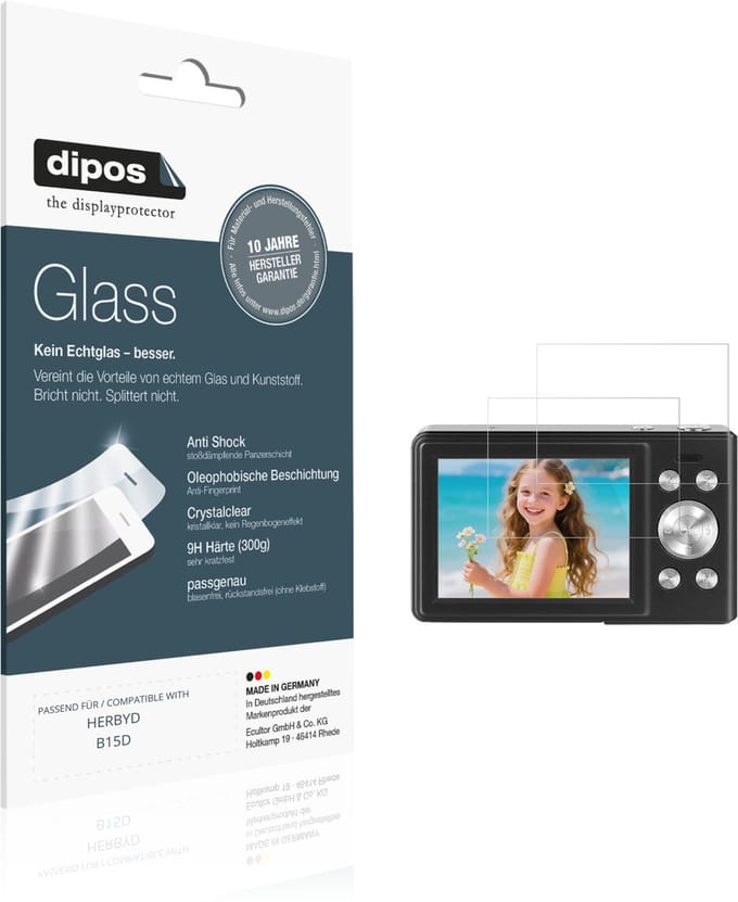 dipos – 2x Pantserfolie geschikt voor HERBYD B15D | 9H Screenprotector
