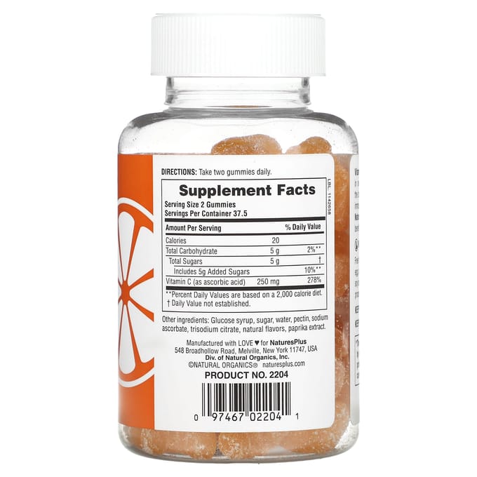 Vitamine C Gummies, Sinaasappelsmaak, 75 Gummies (125 mg per gummy)